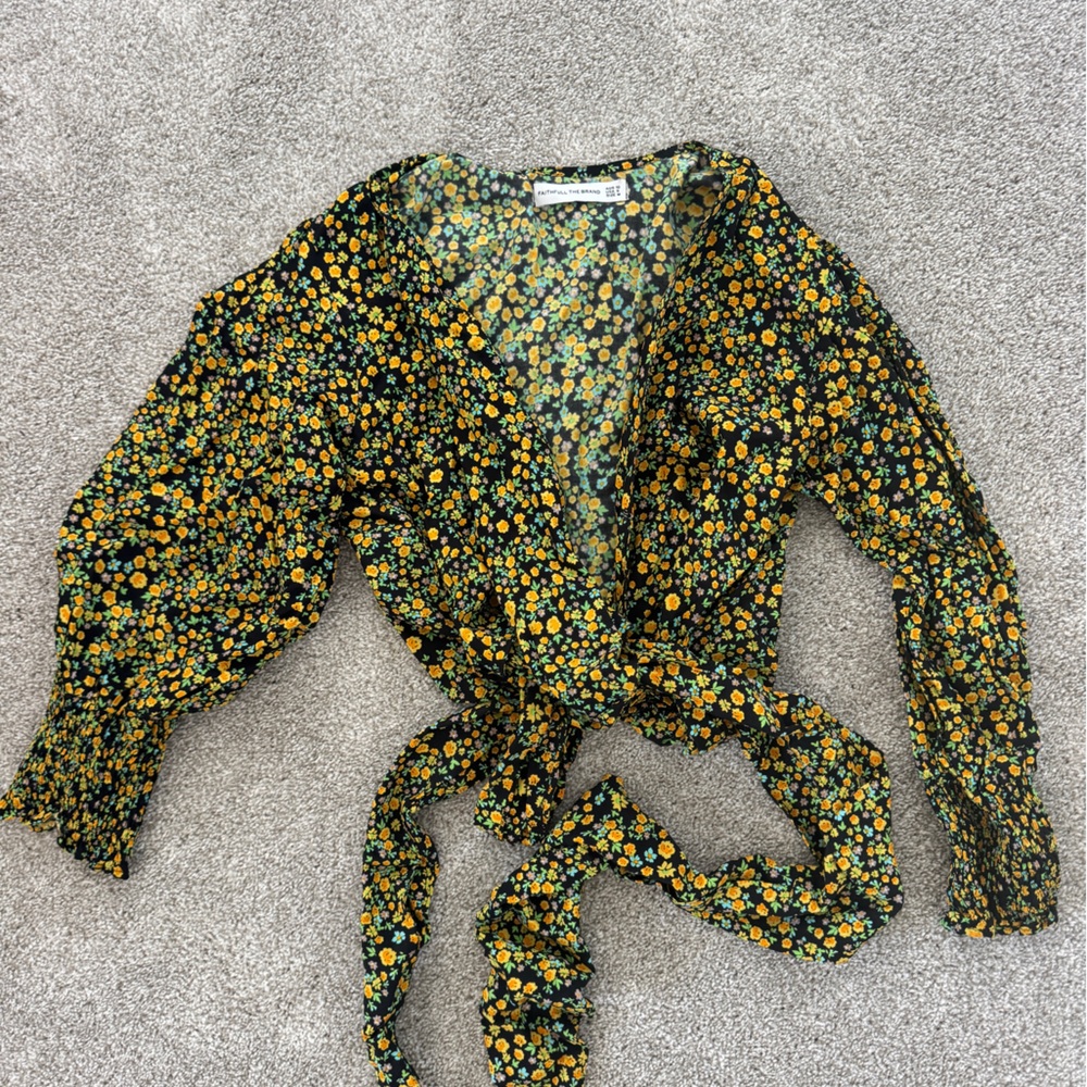 Faithfull the Brand Floral wrap blouse
